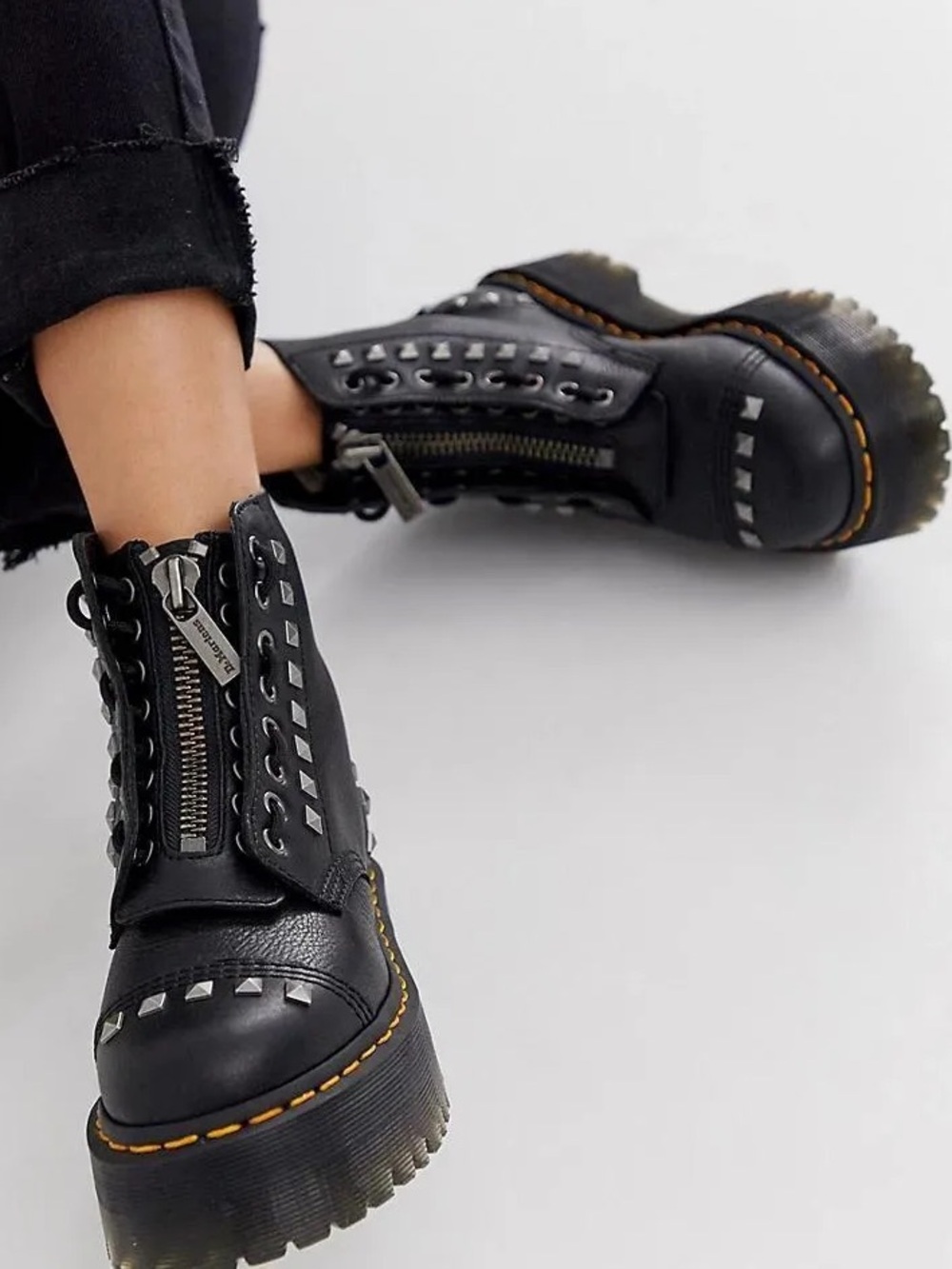 {Dr. Martens} Sinclair Studded Zip Combat Boots